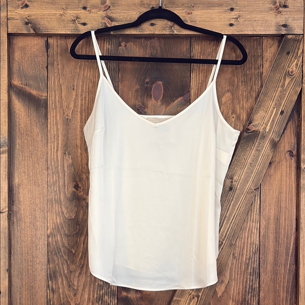 Elegant White Camisole Top with Minimalist Design